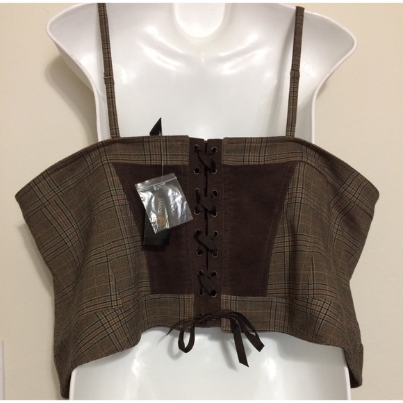 Plaid Corset Top with Removable Straps - Picture 5 of 7